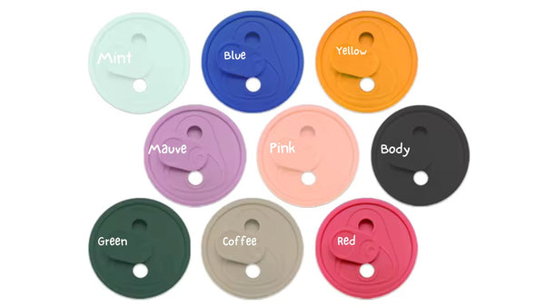 Coloured Silicone Lids, Lid, Glass Can, Libby. - Lids & Straws Blanks R Us Australia#