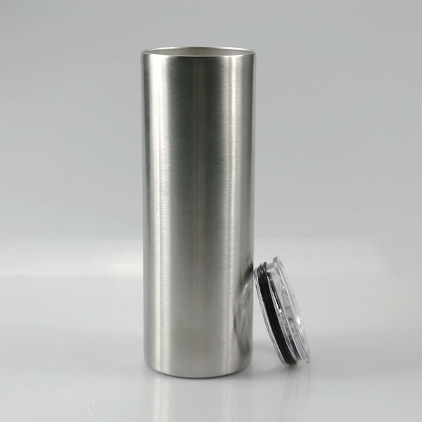 30oz, Skinny Straight, Stainless Steel, Double Walled, Tumbler, Slide Lid & Straw