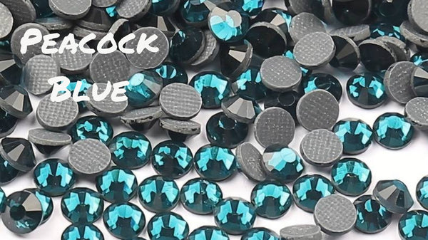 Peacock Blue Crystal Stone Glass Flatback Rhinestone - Glass Rhinestones Blanks R Us Australia#