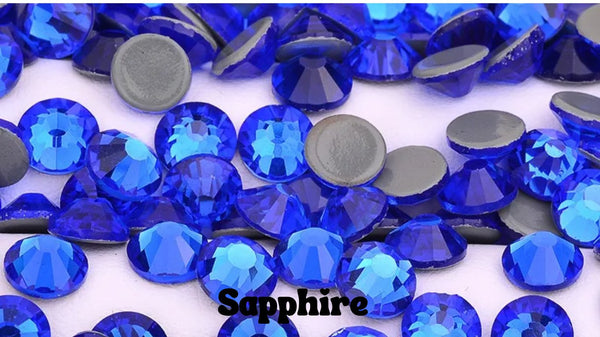 Sapphire Crystal Stone Glass Flatback Rhinestone - Glass Rhinestones Blanks R Us Australia#